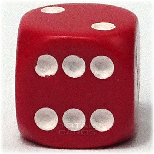 Chessex - Opaque 12mm D6 - Red w/White