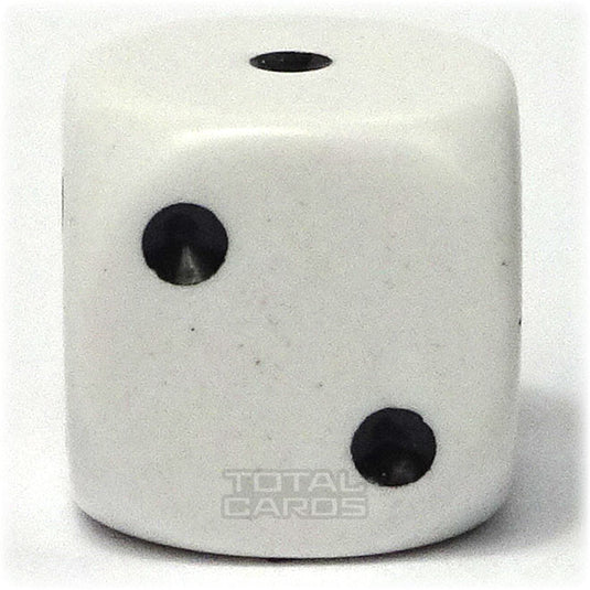 Chessex - Opaque 16mm D6 w/pips - White w/Black