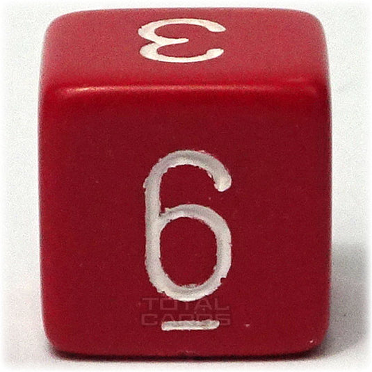 Chessex - Opaque 16mm D6 - Red w/White