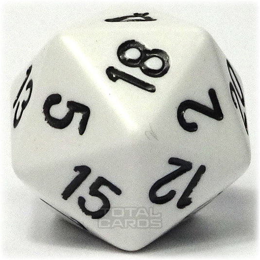 Chessex - Opaque 16mm D20 - White w/Black