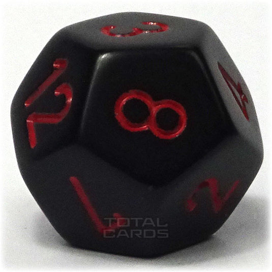 Chessex - Opaque 16mm D12 - Black w/Red