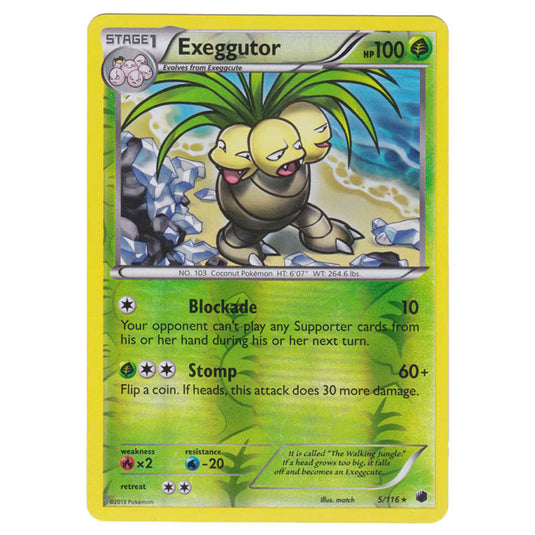 Pokemon - Black & White - Plasma Freeze - (Reverse Holo) Exeggutor - 5/116