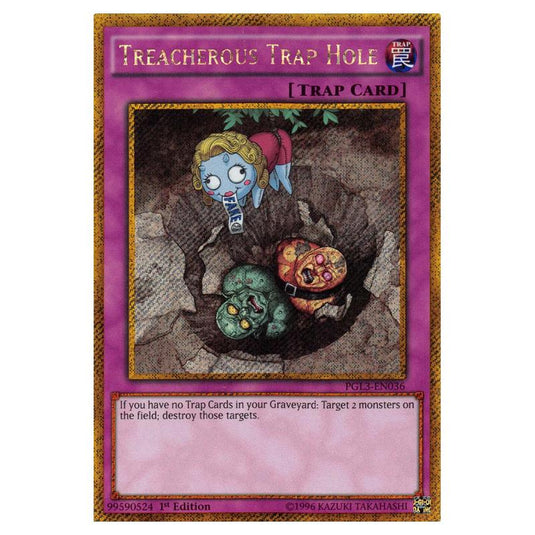 Yu-Gi-Oh! - Premium Gold - Infinite Gold - Treacherous Trap Hole (Gold Secret Rare) PGL3-EN036