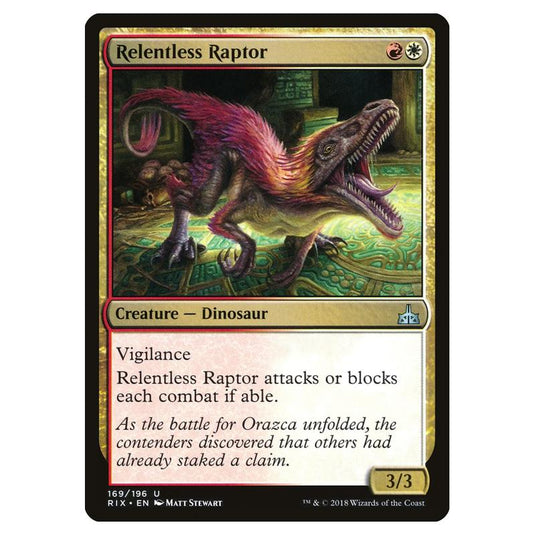 Magic The Gathering - Rivals Of Ixalan - Relentless Raptor - 169/196 (Foil)