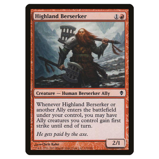 Magic The Gathering - Zendikar - Highland Berserker - 132/249