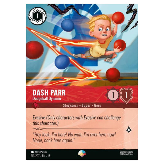 Lorcana - Attack of the Vine! - Dash Parr - Dodgeball Dynamo (Epic) - 219/207