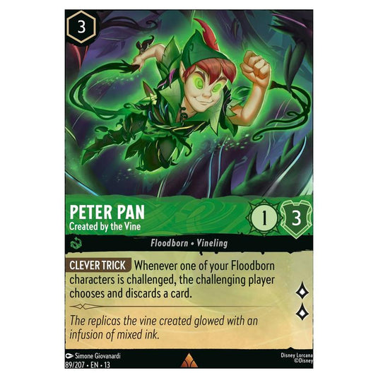 Lorcana - Attack of the Vine! - Peter Pan - Created by the Vine (Rare) - 89/207