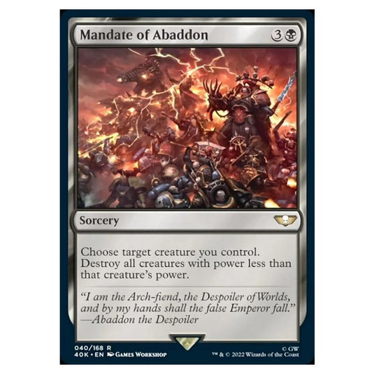 Magic The Gathering - Universes Beyond - Warhammer 40k - Mandate of Abaddon - 040/168