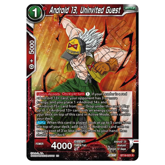 Dragon Ball Super - Fighter's Ambition - Android 13, Uninvited Guest - BT19-021
