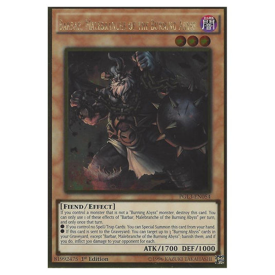 Yu-Gi-Oh! - Premium Gold - Infinite Gold - Barbar, Malebranche of the Burning Abyss (Gold Rare) PGL3-EN054