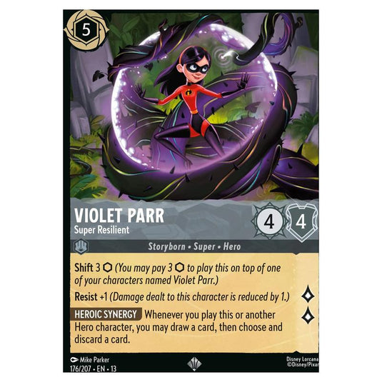 Lorcana - Attack of the Vine! - Violet Parr - Super Resilient (Super Rare) - 176/207