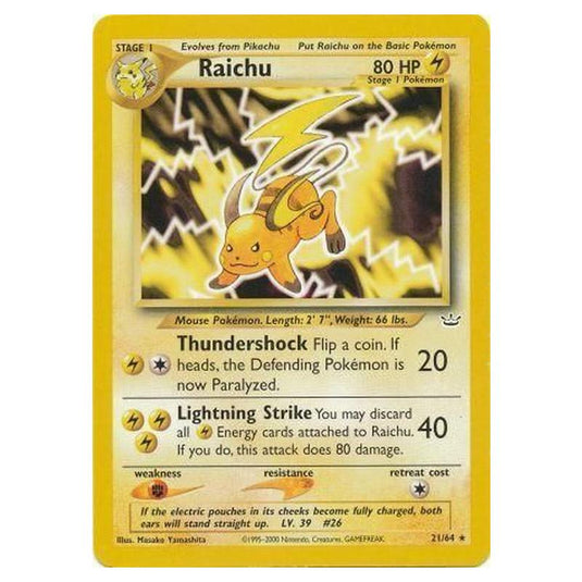 Pokemon - Neo Revelation - Raichu - 21/64/64