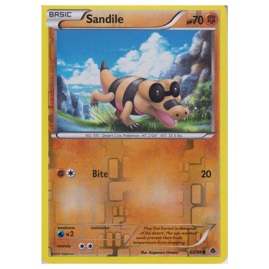 Pokemon - Black & White - Emerging Powers - (Reverse Holo) - Sandile 60/98