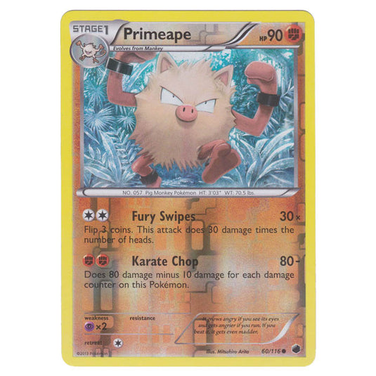 Pokemon - Black & White - Plasma Freeze - (Reverse Holo) Primeape - 60/116