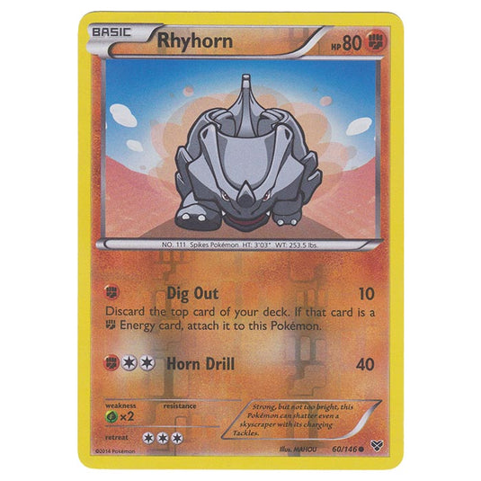 Pokemon - XY Base Set - (Reverse Holo) Rhyhorn - 60/146