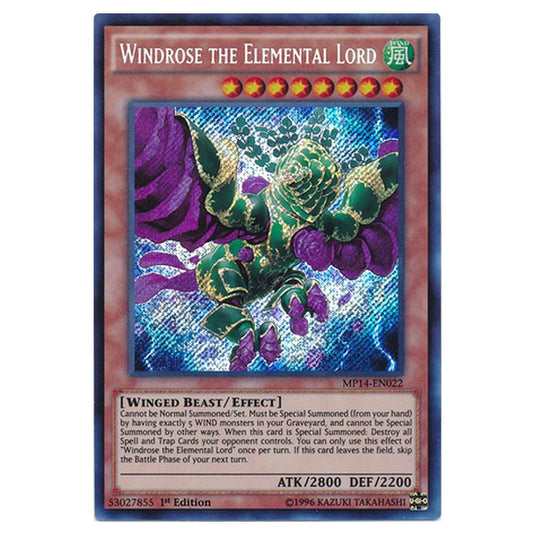 Yu-Gi-Oh! - 2014 Mega-Tin Mega Pack - Windrose the Elemental Lord (Secret Rare) MP14-EN022