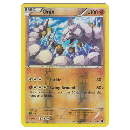 Pokemon - Black & White - Plasma Freeze - (Reverse Holo) Onix - 61/116