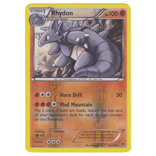 Pokemon - XY Base Set - (Reverse Holo) Rhydon - 61/146