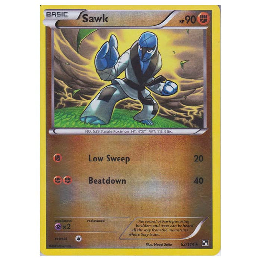 Pokemon - Black & White - (Reverse Holo) Sawk 62/114