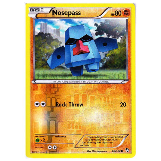 Pokemon - Black & White - Dragons Exalted - (Reverse Holo) Nosepass - 62/124