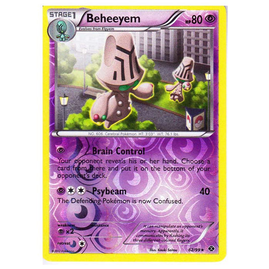 Pokemon - Black & White - Next Destinies - (Reverse Holo) Beheeyem 62/99