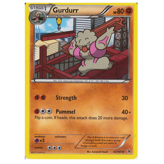 Pokemon - Black & White - Noble Victories - Gurdurr 63/101