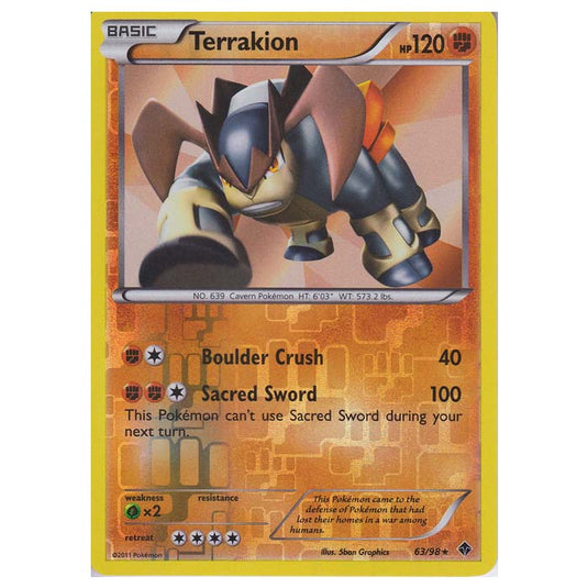 Pokemon - Black & White - Emerging Powers - (Reverse Holo) - Terrakion 63/98