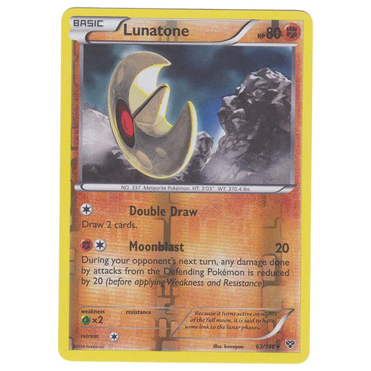 Pokemon - XY Base Set - (Reverse Holo) Lunatone - 63/146