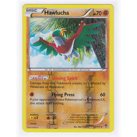 Pokemon - XY Furious Fists - (Reverse Holo) - Hawlucha - 63/111