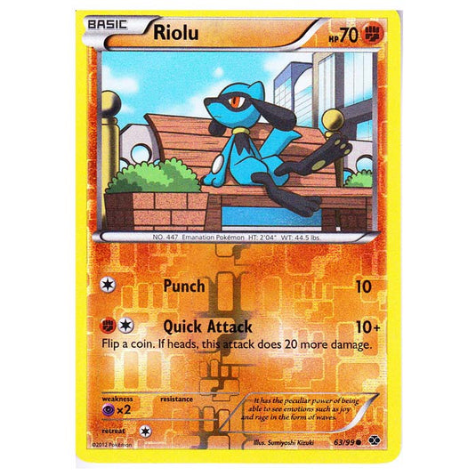 Pokemon - Black & White - Next Destinies - (Reverse Holo) Riolu 63/99