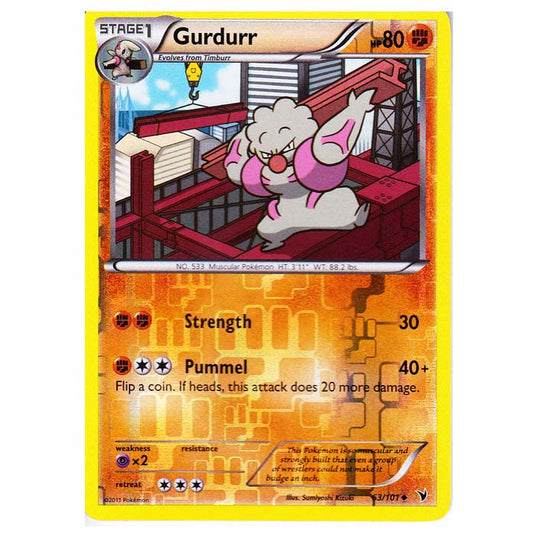 Pokemon - Black & White - Noble Victories - (Reverse Holo) - Gurdurr 63/101