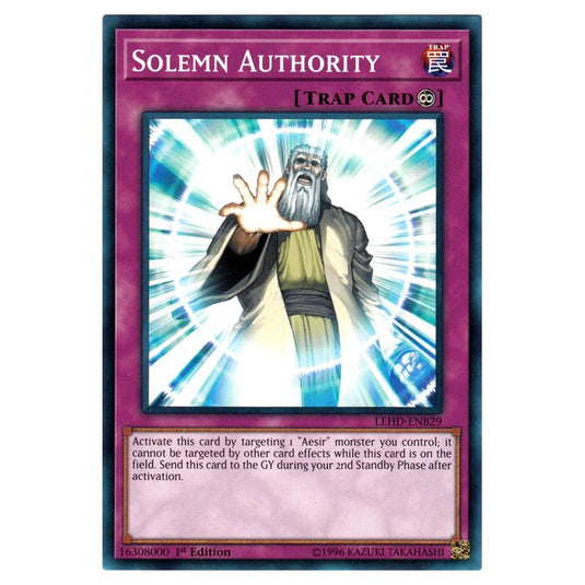 Yu-Gi-Oh! - Legendary Hero Decks - Solemn Authority (Common) LEHD-ENB29