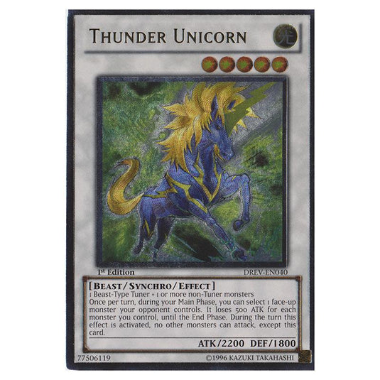 Yu-Gi-Oh! - Duelist Revolution - Thunder Unicorn (Ultimate Rare) DREV-EN040
