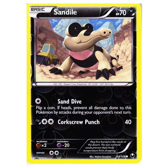 Pokemon - Black & White - Dark Explorers - (Reverse Holo) Sandile - 64/108