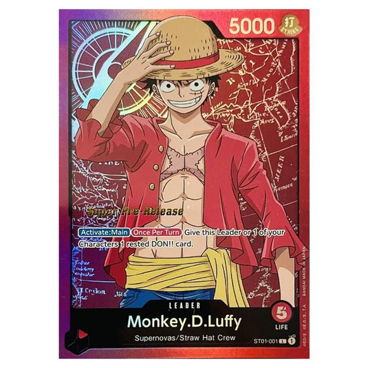One Piece - ST-01: Starter Deck - Straw Hat Crew - Super Pre-Release - Monkey.D.Luffy - ST01-001p