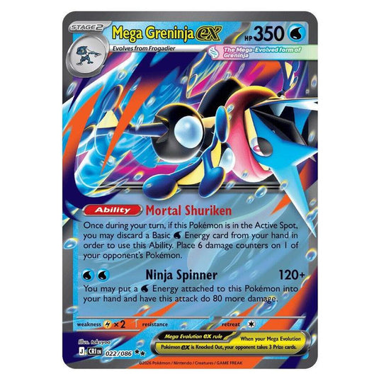 Pokemon - Mega Evolution - Chaos Rising - Mega Greninja ex - 022/086
