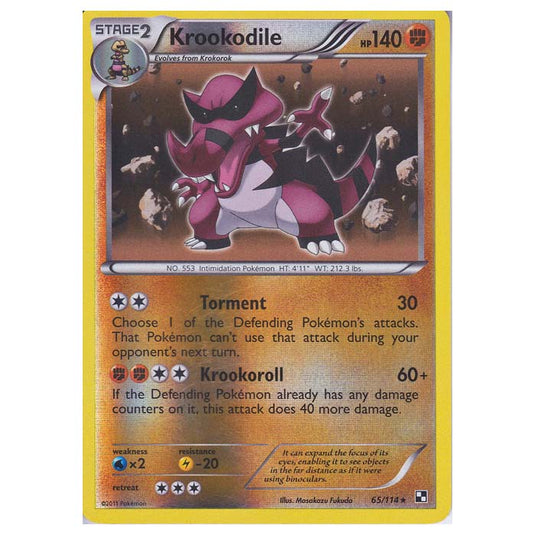 Pokemon - Black & White - (Reverse Holo) Krookodile 65/114