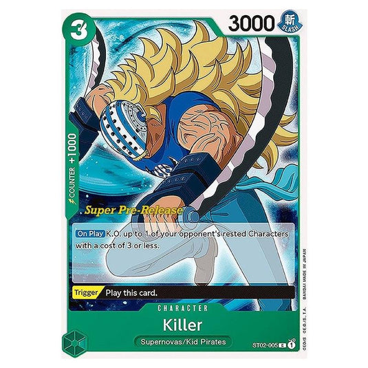 One Piece - ST-02: Starter Deck - Worst Generation - Super Pre-Release - Killer - ST02-005p