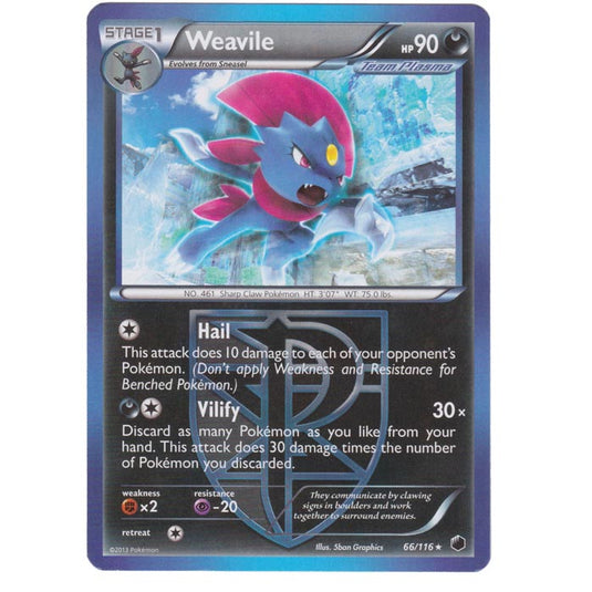 Pokemon - Black & White - Plasma Freeze - Weavile - 66/116