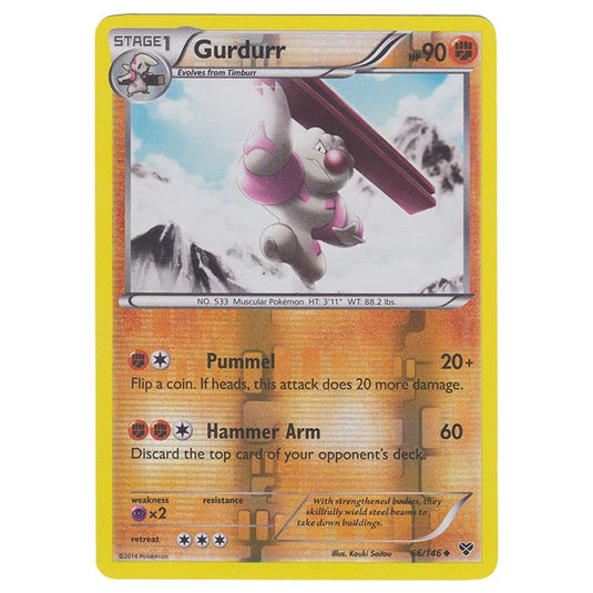 Pokemon - XY Base Set - (Reverse Holo) Gurdurr - 66/146