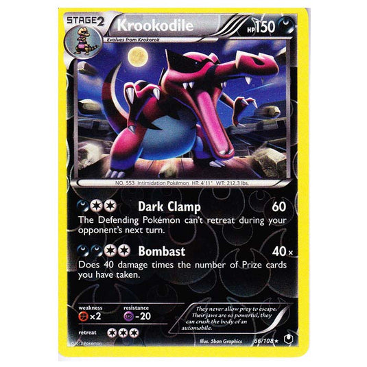 Pokemon - Black & White - Dark Explorers - (Reverse Holo) Krookodile - 66/108