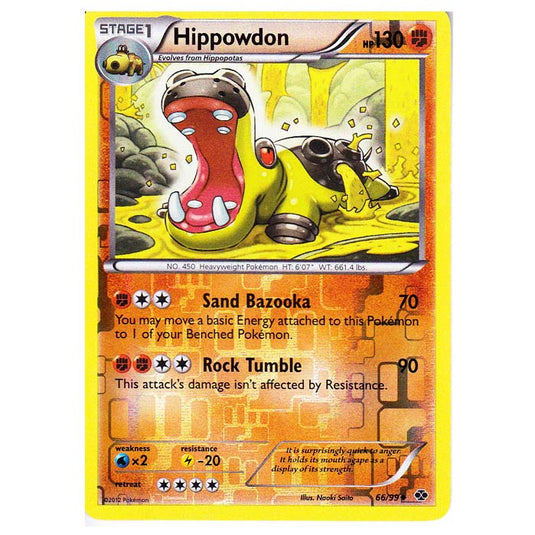 Pokemon - Black & White - Next Destinies - (Reverse Holo) Hippowdon 66/99