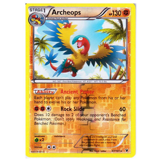 Pokemon - Black & White - Noble Victories - (Reverse Holo) - Archeops 67/101