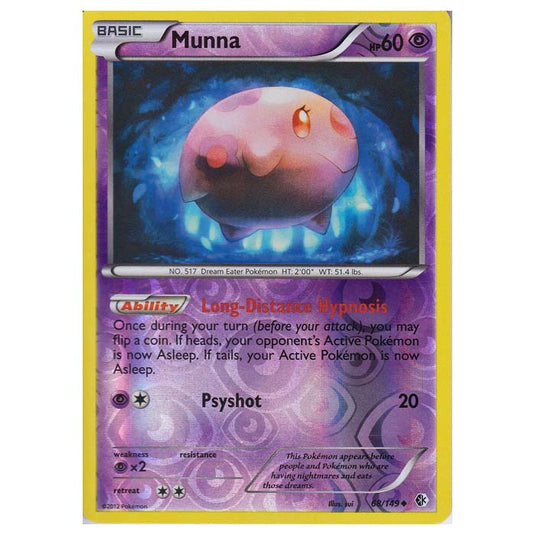 Pokemon - Black & White - Boundaries Crossed (Reverse Holo) - Munna 68/149