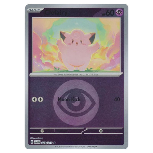 Pokemon - Mega Evolution - Ascended Heroes - Energy Reverse Holo - Clefairy - 074/217