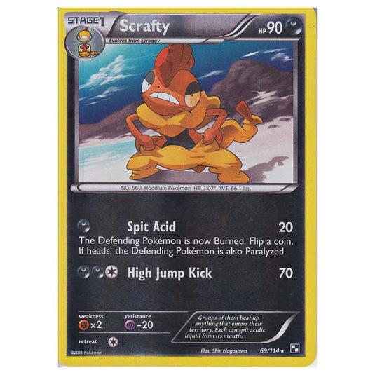 Pokemon - Black & White - (Reverse Holo) Scrafty 69/114