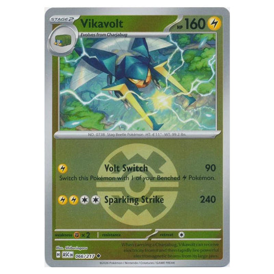 Pokemon - Mega Evolution - Ascended Heroes - Ball & Rocket Reverse Holo - Vikavolt - 066/217