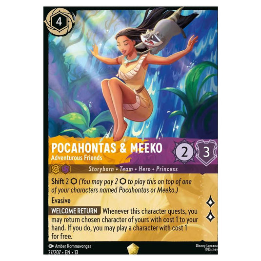 Lorcana - Attack of the Vine! - Pocahontas & Meeko - Adventurous Friends (Legendary) - 27/207