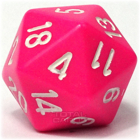 Chessex - Opaque 16mm D20 - Pink w/White