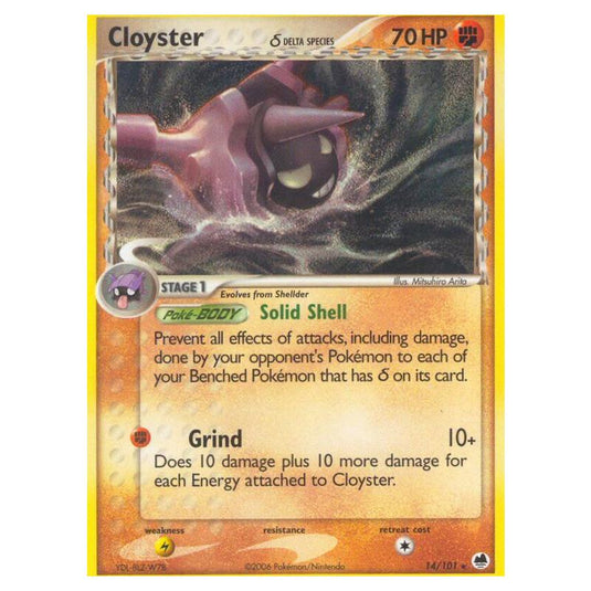 Pokemon - EX Dragon Frontiers - Cloyster δ Delta Species - 014